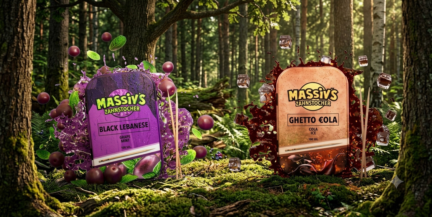 2 x Massiv Zahnstocher Geschmack Grape Mint , Cola Ice