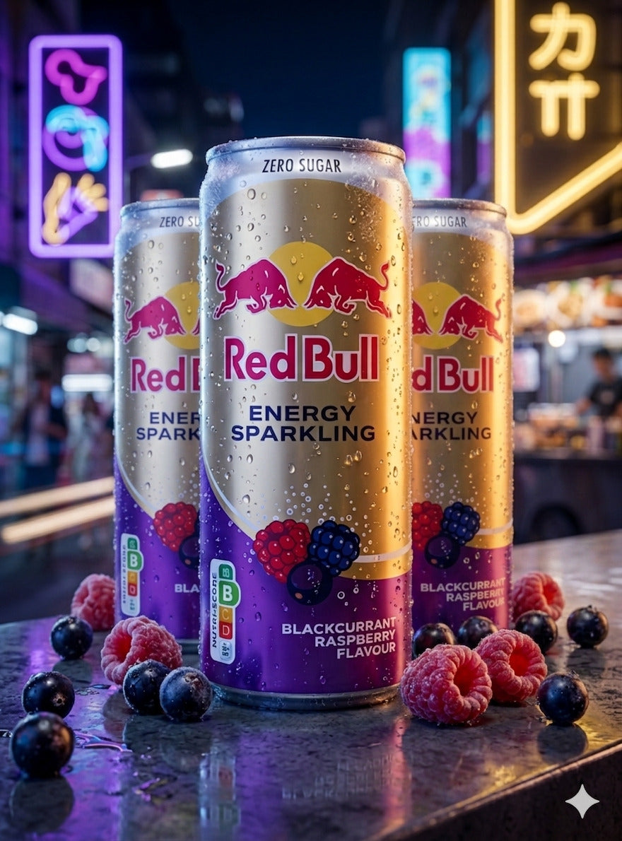 3 x Red Bull Black Currant Raspberry Energy Drink (Zero) Thailand (inkl. Pfand)