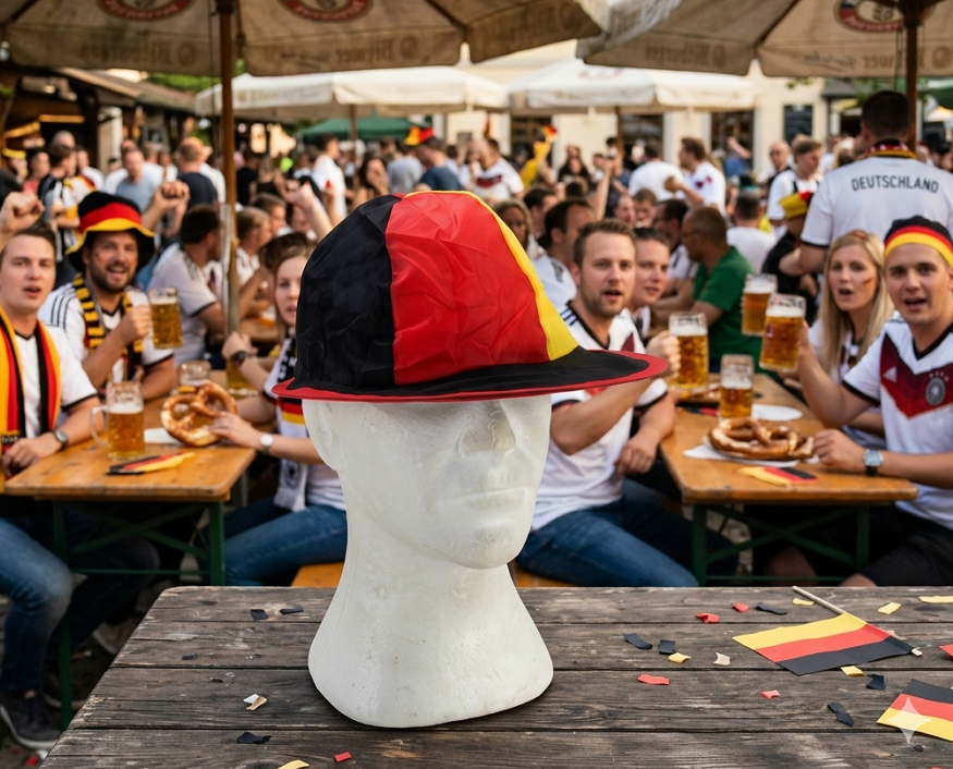 3 x Deutschland Fußball Kappe Mütze schwarz-rot-gold Popup WM