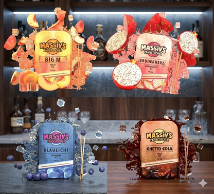 4 x Zahnstocher Massiv Geschmack Peach Dragonfruit Blueberry Cola Ice