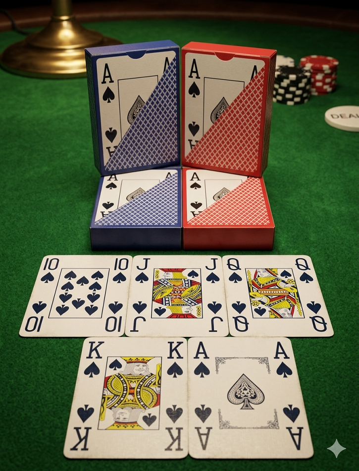 4 x Premium Poker Karten Spielkarten 100% Plastik 4 Große Eckzeichen 4x54 Blatt