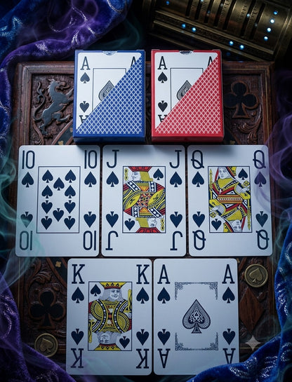 2x Premium Poker Karten Spielkarten 100% Plastik + Poker Cut Guard Kartenbeschützer