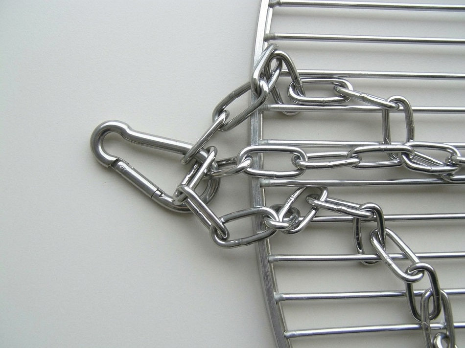 65 cm Grillrost Edelstahl + Kette für Schwenk Grill Feuerschale Dreibein