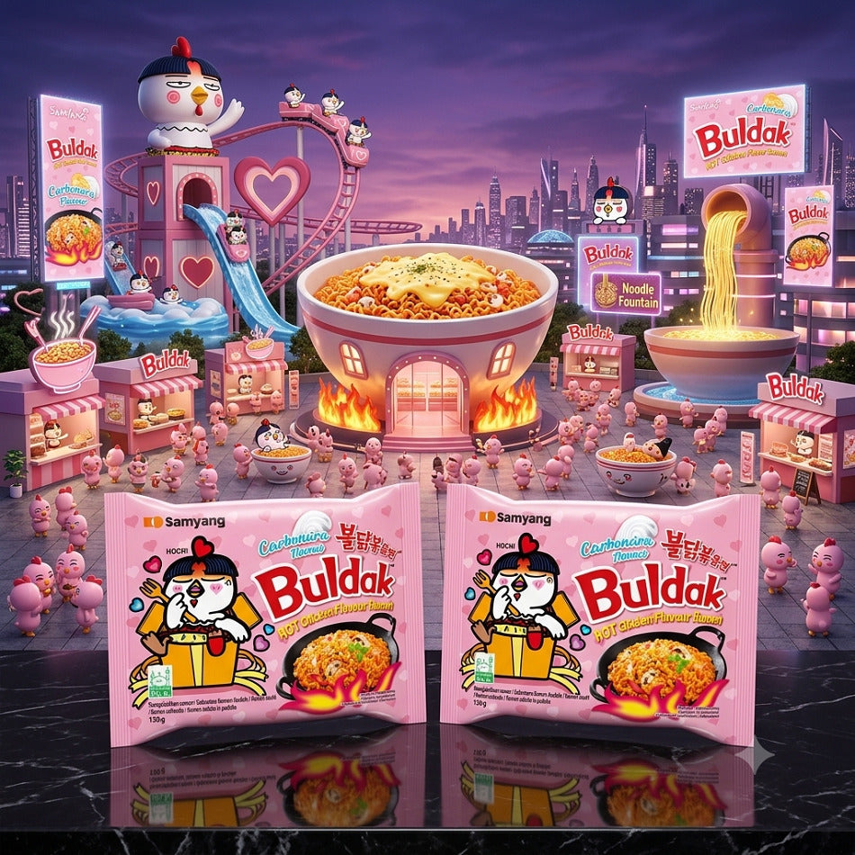 2 x Samyang Buldak Carbonara Hot Chicken Flavour gebratene Ramen Nudeln