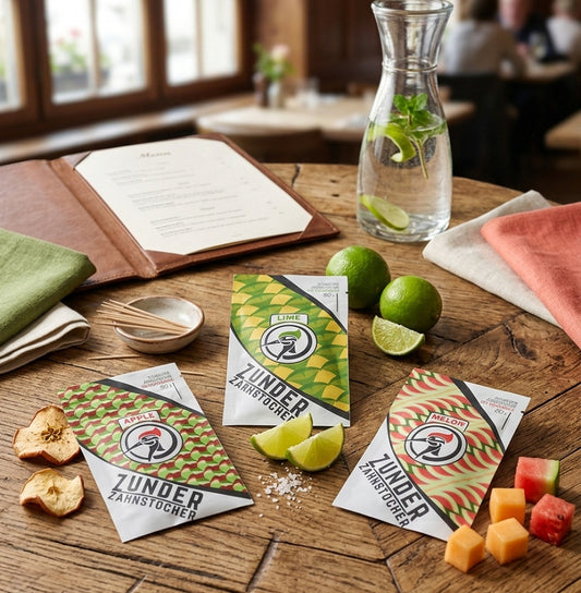 3 x Zunder Zahnstocher mit Geschmack Lime Apple Melon