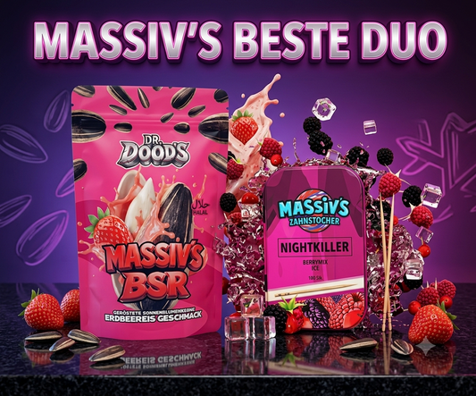 Massiv`s BSR Sonnenblumenkerne Erdbeereis 100g + Zahnstocher Berrymix
