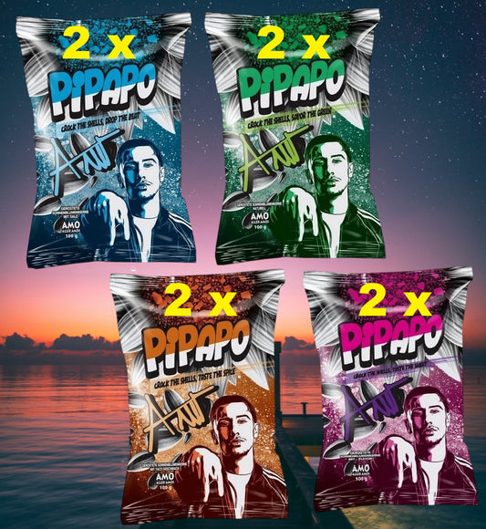 8 x Rapper Amo‘s Pipapo Sonnenblumenkerne Salzig (Salted)- Naturell - Taco - Popcorn