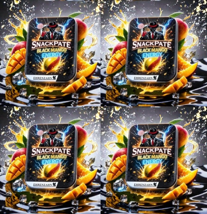 4 x Snackpate Zahnstocher mit Geschmack Black Mango Energy Ehrenzahn