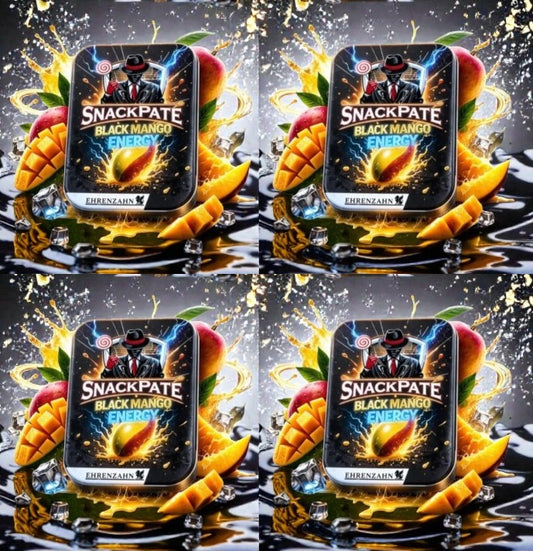 4 x Snackpate Zahnstocher mit Geschmack Black Mango Energy Ehrenzahn