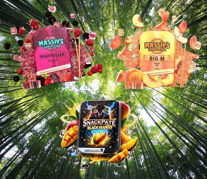 Bundle 3x Zahnstocher Geschmack 2x Massiv's Berrymix, Peach + 1x Snackpate Ehrenzahn Mango Energy