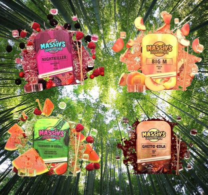 4 x Massiv Zahnstocher Geschmack Berry, Peach, Watermelon, Dragonfruit, Cola Ice