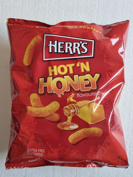 Herr's Hot'N Honey Cheese Flavored Cheese Curls gebackener Maissnack mit Käse Honig