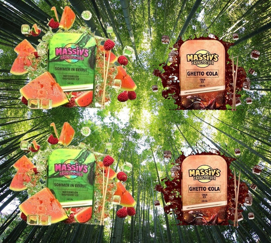 4x Massiv Zahnstocher Geschmack Sommer Watermelon Raspberry + Cola Ice