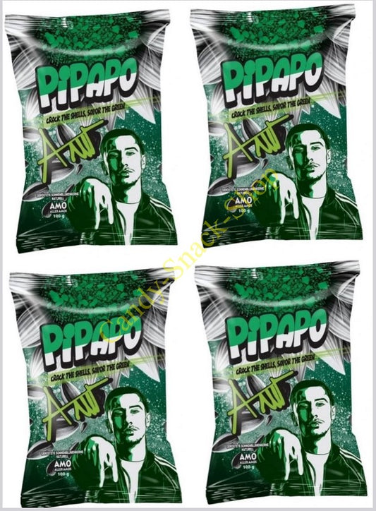 4 x Pipapo Rapper Amo geröstete Sonnenblumenkerne Naturell - grüne Edition 100g