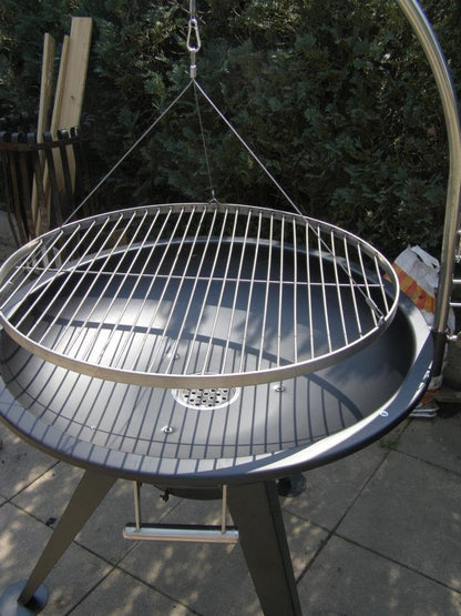Schwenkgrill 80 cm - Grillrost 70 cm - Feuerschale Dreibein - Holzkohle Grill