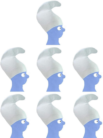 7 x Zwergenmütze Zwerg Mütze Schlumpf Fasching Karneval Fastnacht fürs Kostüm weiß