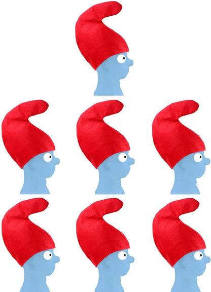 7 x Zwergenmütze Zwerg Mütze Schlumpf Fasching Karneval Fastnacht fürs Kostüm Märchen weiß oder rot