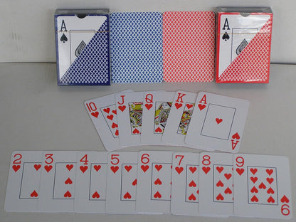 4 x Premium Poker Karten Spielkarten 100% Plastik Große Eckzeichen 4x 54 Blatt