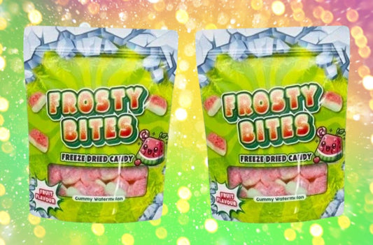 2 x 50g Frosty Bites Gummy Watermelon gefriergetrocknete Bonbons