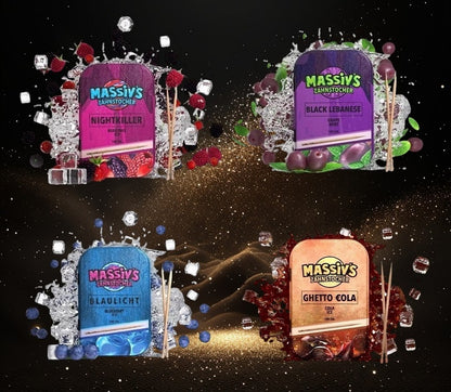 4 x Massiv Zahnstocher Geschmack Berrymix, Grape, Blueberry, Cola Ice