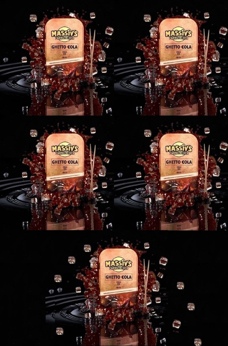 5 x Massiv's Zahnstocher mit Geschmack Ghetto €ola Cola Ice Massiv