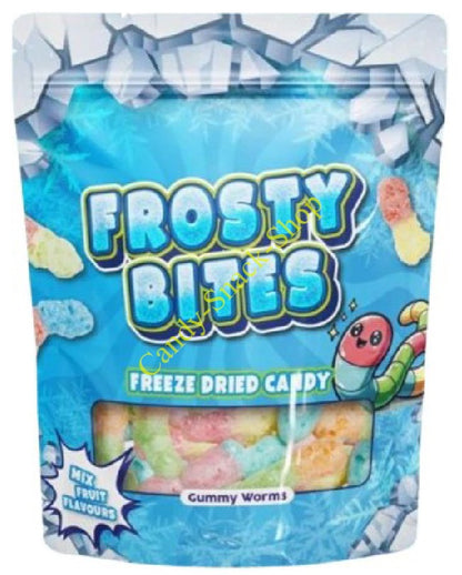 Frosty Bites Freze Dried Candy Gummy Worms 50g Gummibonbon