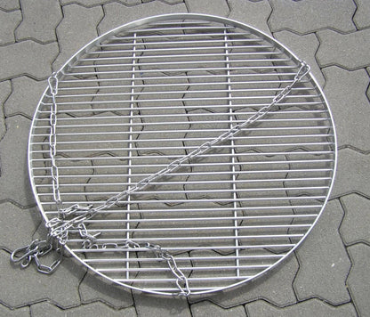 70 cm Edelstahl Grillrost 6 mm Stäbe + Kette ideal für Feuerschale Dreibein
