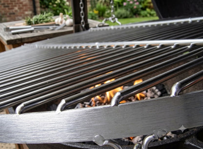 70 cm Edelstahl Grillrost 6 mm Stäbe + Kette ideal für Feuerschale Dreibein