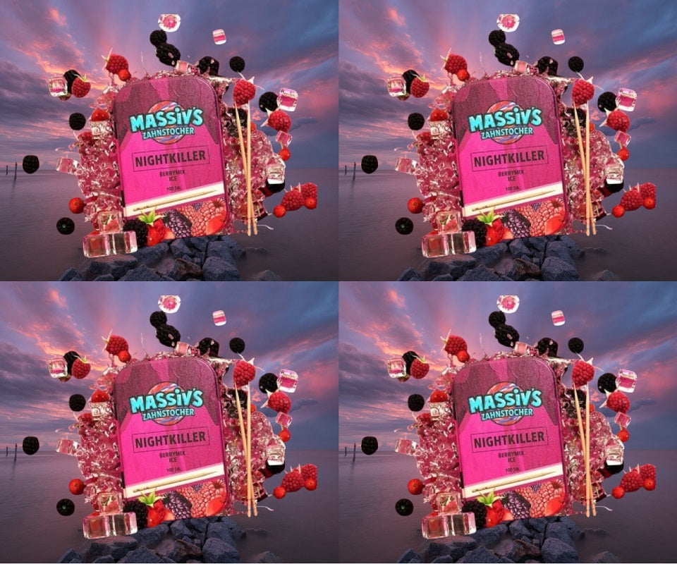 4 x Massiv's Zahnstocher mit Geschmack NIGHTKILLER Berrymix Ice (Nikotinfrei)
