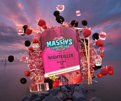 10 x Massiv's Zahnstocher mit Geschmack NIGHTKILLER Berrymix Ice ( Nikotinfrei )