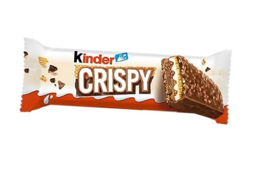 Kinder Crispy Riegel Milchschokolade 34g knusprige und cremiger Keks und Milchcreme