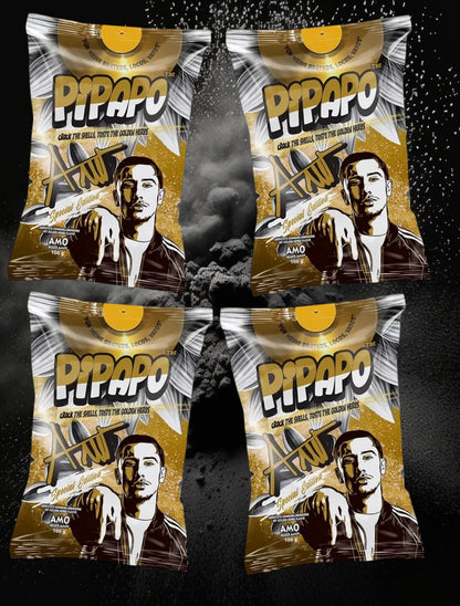4 x Rapper Amo‘s Pipapo Sonnenblumenkerne Gold Edition geröstet Golden Herbs Flavor