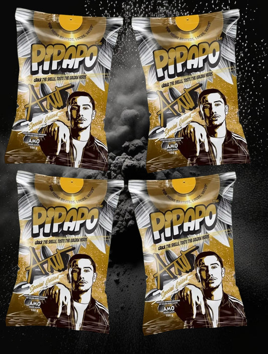 4 x Rapper Amo‘s Pipapo Sonnenblumenkerne Gold Edition geröstet Golden Herbs Flavor