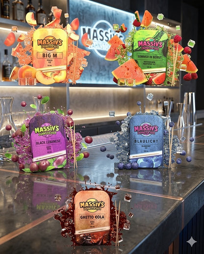 5 x Massiv Zahnstocher Geschmack Peach Watermelon Grape Blueberry Cola Ice