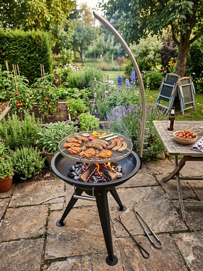 Grill Schwenkgrill 65 cm - Grillrost 55 cm - Feuerschale 60 cm - hohe Beine