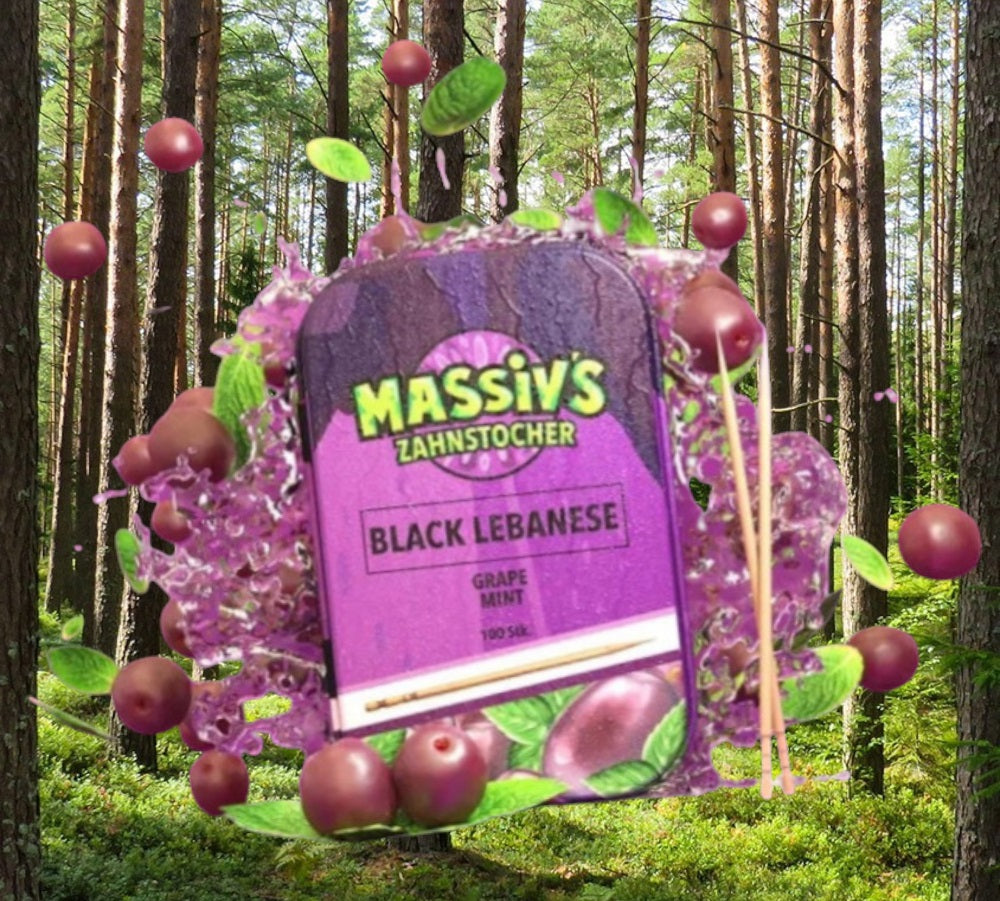 4 x Massiv's Zahnstocher mit Geschmack Peach , Watermelon Raspberry , Grape Mint , Blueberry Ice