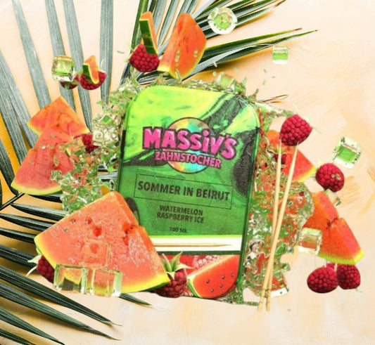 Massiv's Zahnstocher mit Geschmack SOMMER Watermelon Raspberry Ice (Nikotinfrei)