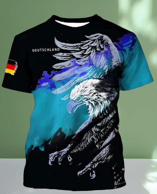 T-Shirt Bolds Eagle & Deutschland Flagge & Adler Design Druck schwarz lila Mischung