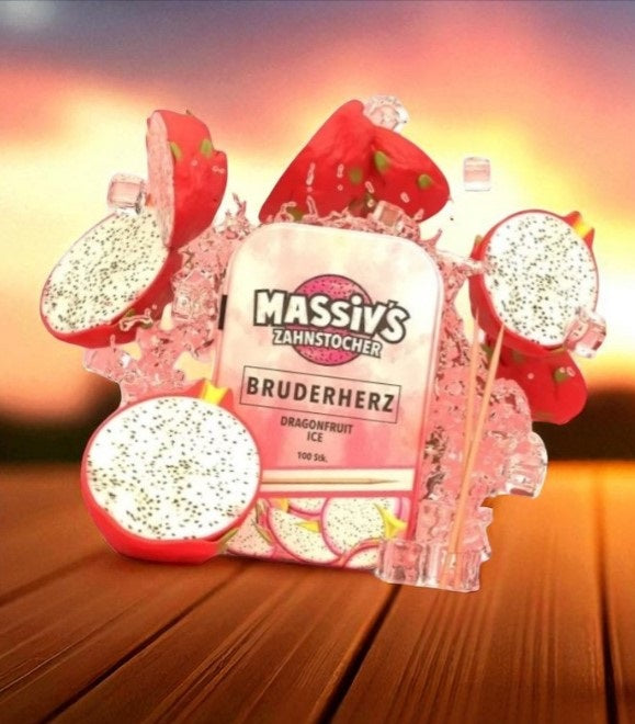 4 x Massiv's Zahnstocher mit Geschmack Bruderherz Dragonfruit Ice Drachenfrucht