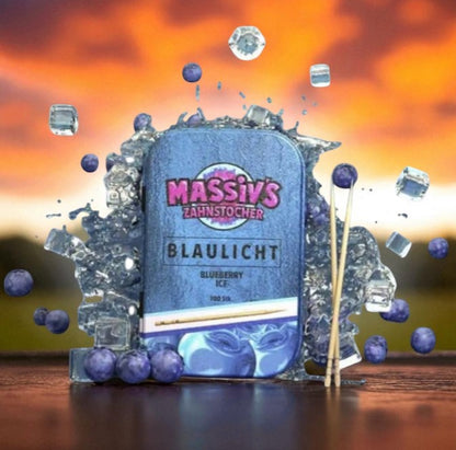 2 x Massiv's Zahnstocher mit Geschmack Blaulicht - Blueberry Ice ( Nikotinfrei )