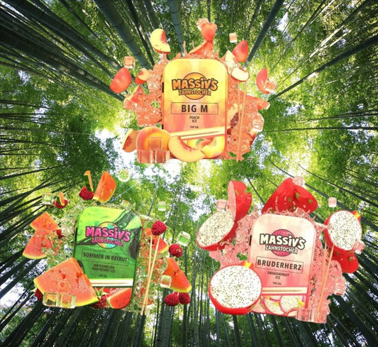 3 x Massiv's Zahnstocher Geschmack Peach , Watermelon Raspberry , Dragonfruit