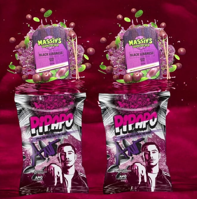 Bundle 2x Massiv`s Zahnstocher Geschmack Grape + 2x Sonnenblumenkerne Popcorn