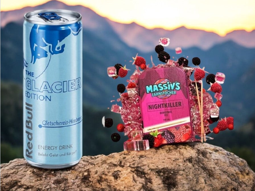 Bundle Massiv`s Zahnstocher Geschmack Berrymix + Redbull Gletschereis Himbeere (inkl.Pfand)