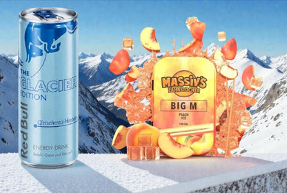 Bundle Redbull Gletschereis Himbeere + Massiv´s Zahnstocher Geschmack Peach Ice