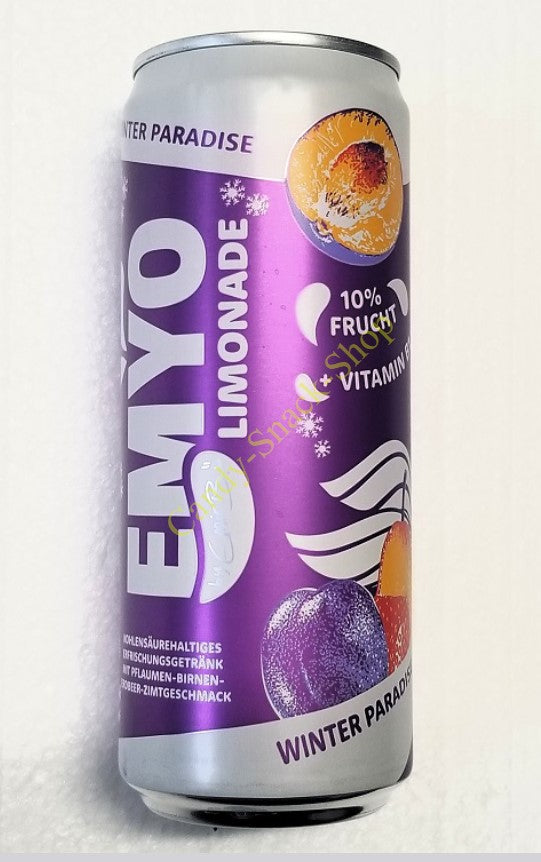Emyo Winter Edition Limonade 0,33ml Dose (inkl. Pfand 0,25€) Pflaume Birne Erdbeere Zimt