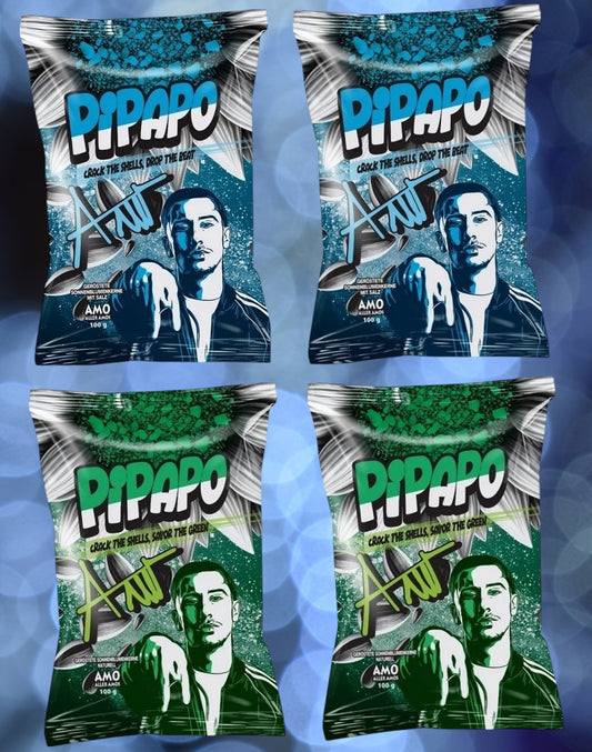 4 x Rapper Amo‘s Pipapo Sonnenblumenkerne ( 2 x Salzig (Salted)+ 2 x Naturell )