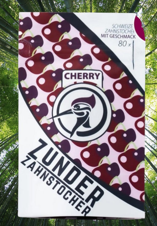 Zunder Zahnstocher mit Geschmack Cherry - 80 Zahnstocher im Refill-Bag
