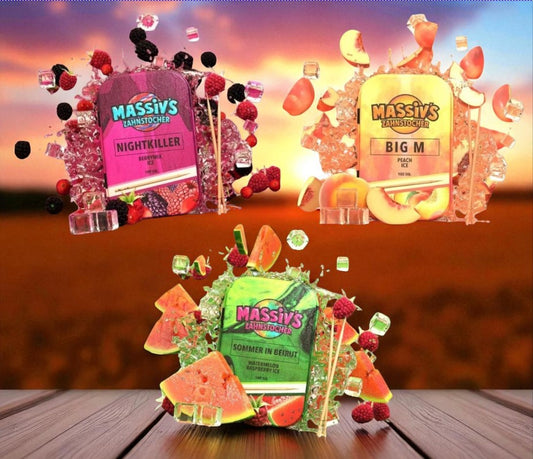3 x Massiv's Zahnstocher Geschmack Nightkiller Berrymix , Big M Peach , Sommer Watermelon Raspberry