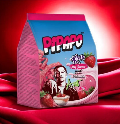 4 x PIPAPO AMO Knax Chips Flama Azul , Flama Roja , Milky Chocolate , Milky Strawberry MHD 05.2026
