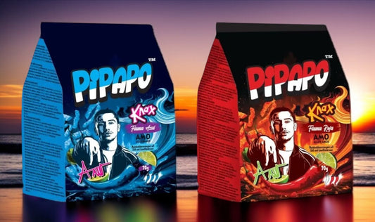 2 x PIPAPO AMO Knax Chips Flama Azul , Flama Roja